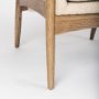 69814 - Westan Cream Boucle Fabric W/Light Brown Wood Accent Chair
