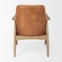 69815 - Westan Cognac Faux Leather W/Medium Brown Wood Accent Chair