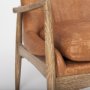 69815 - Westan Cognac Faux Leather W/Medium Brown Wood Accent Chair