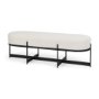 69836 - Amelia 55.0L x 18.0W x 18.0H Cream Boucle W/Black Metal Upholstered Bench