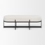 69836 - Amelia 55.0L x 18.0W x 18.0H Cream Boucle W/Black Metal Upholstered Bench