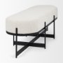 69836 - Amelia 55.0L x 18.0W x 18.0H Cream Boucle W/Black Metal Upholstered Bench