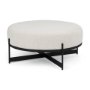69837 - Amelia 35.8L x 35.8W x 17.5H Cream Boucle W/Black Metal Upholstered Ottoman