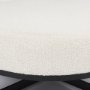 69837 - Amelia 35.8L x 35.8W x 17.5H Cream Boucle W/Black Metal Upholstered Ottoman