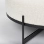 69837 - Amelia 35.8L x 35.8W x 17.5H Cream Boucle W/Black Metal Upholstered Ottoman