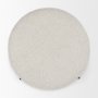 69838 - Amelia Cream Boucle W/Black Metal Upholstered Pouf