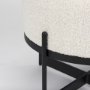 69838 - Amelia Cream Boucle W/Black Metal Upholstered Pouf