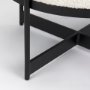 69838 - Amelia Cream Boucle W/Black Metal Upholstered Pouf