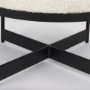 69838 - Amelia Cream Boucle W/Black Metal Upholstered Pouf