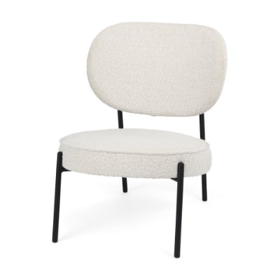 69839 - Amelia Cream Boucle W/Black Metal Upholstered Accent Chair 21.3L x 21.3W x 30.3H