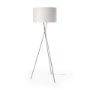 69844 - Ambrose 20.0L x 20.0W x 61.8H Silver Metal W/Beige Fabric Shade Floor Lamp