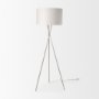 69844 - Ambrose 20.0L x 20.0W x 61.8H Silver Metal W/Beige Fabric Shade Floor Lamp