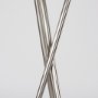 69844 - Ambrose 20.0L x 20.0W x 61.8H Silver Metal W/Beige Fabric Shade Floor Lamp