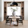 68865 - Trixie I  Black Wooden Base w/ Dark Taupe Fabric Seat Dining Chair