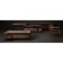 69016 - Glenn II 54x30 Dark Brown Wood w/ Black Iron Frame, Rectangle 3 Drawers Coffee Table