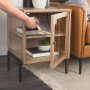 69206 - Arelius 20L x 18W x 26H Light Brown Wood W/ Black Metal Frame End/Side Table