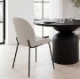 69284 - Inala White Fabric Seat Black Metal Frame Dining Chair