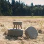 69513 - Bina 30.0L x 30.0W x 15.0H Dark Gray 4 Legged Wool Stool