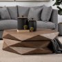 68229 - Arreto 48" Hexagonal Hinged Solid Wood Top and Base Coffee Table 