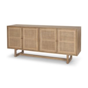 Grier 72" Light Brown Solid Wood W/ Cane Sideboard