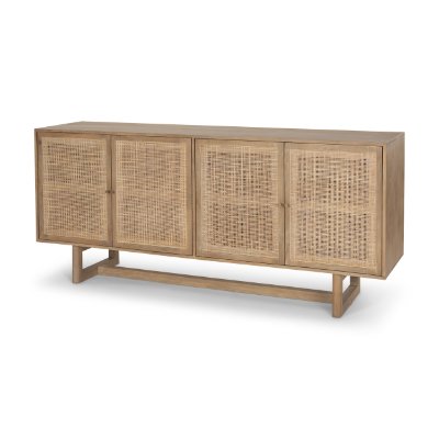 69895 - Grier 72" Light Brown Solid Wood W/ Cane Sideboard