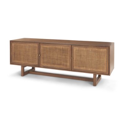 69897 - Grier 65" Medium Brown Wood W/ Cane Media Console