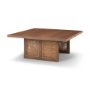 69903 - Grier  42" Square Medium Brown Solid Wood w/ Cane Coffee Table