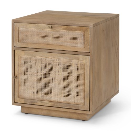 69935 - Grier Light Brown Wood w/ Cane End Table