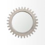 37247 - Sundance Cog 26" Round Grey Wood Frame Mirror