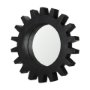 37248 - Sundance Cog 17" Round Black Wood Frame Mirror 