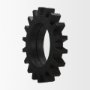37248 - Sundance Cog 17" Round Black Wood Frame Mirror 