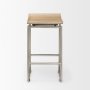 69554 - Givens 25.8"H Seat Height Brown Wood W/Silver Metal Frame Counterstool