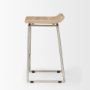 69554 - Givens 25.8"H Seat Height Brown Wood W/Silver Metal Frame Counterstool