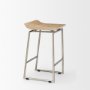 69554 - Givens 25.8"H Seat Height Brown Wood W/Silver Metal Frame Counterstool