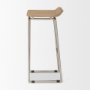 69555 - Givens 31.8"H Seat Height Brown Wood W/Silver Metal Frame Barstool