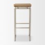 69555 - Givens 31.8"H Seat Height Brown Wood W/Silver Metal Frame Barstool
