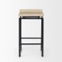 69556 - Givens 25.8"H Seat Height Natural Wood W/Black Metal Counter Stool