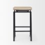 69556 - Givens 25.8"H Seat Height Natural Wood W/Black Metal Counter Stool