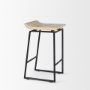 69556 - Givens 25.8"H Seat Height Natural Wood W/Black Metal Counter Stool