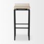 69557 - Givens 31.8"H Seat Height Natural Wood W/Black Metal Frame Bar Stool