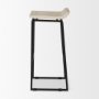 69557 - Givens 31.8"H Seat Height Natural Wood W/Black Metal Frame Bar Stool