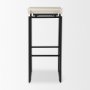 69557 - Givens 31.8"H Seat Height Natural Wood W/Black Metal Frame Bar Stool