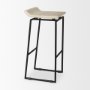 69557 - Givens 31.8"H Seat Height Natural Wood W/Black Metal Frame Bar Stool