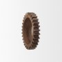 37141 - Cog Mirror 26" Round Brown Wood Frame Mirror