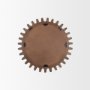 37141 - Cog Mirror 26" Round Brown Wood Frame Mirror
