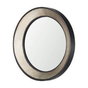 Ovallas 22" Round Champagne Wood Frame Mirror