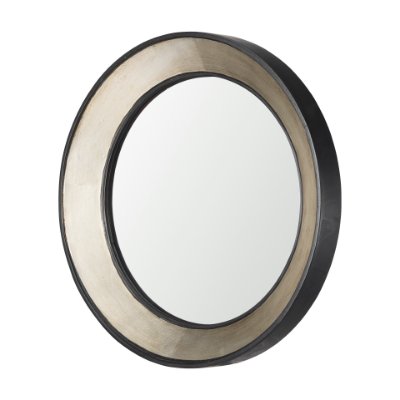 37198 - Ovallas 22" Round Champagne Wood Frame Mirror