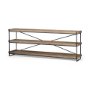 68217 - Trey I 80L x 16W Brown Wood and Black Iron Console Table 