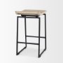 69556 - Givens 25.8"H Seat Height Natural Wood W/Black Metal Counter Stool