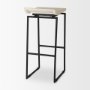 69557 - Givens 31.8"H Seat Height Natural Wood W/Black Metal Frame Bar Stool